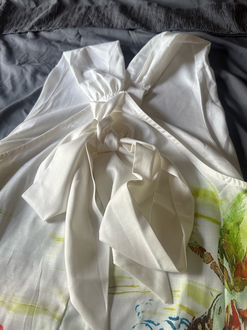 Cross-Neck Tropical Watercolor Print Maxi Dress - Picture 8 of 10
